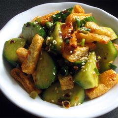 A picture of Spicy Cucumber & Abura-age.