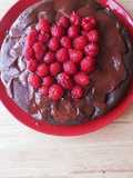 Gâteau chocolat framboise et spirulina