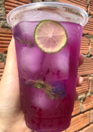 Hình của món Trà hoa đậu biếc.