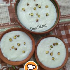Badam Firni (Rice pudding) A picture of Badam Firni (Rice pudding) .