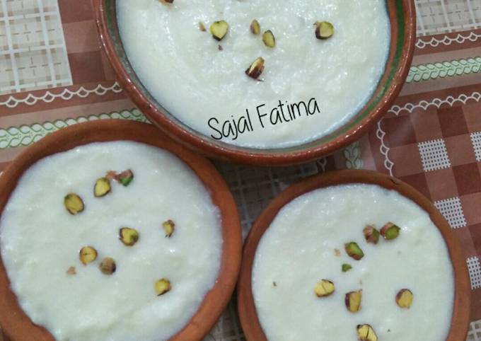 Steps to Make Homemade Badam Firni (Rice pudding)