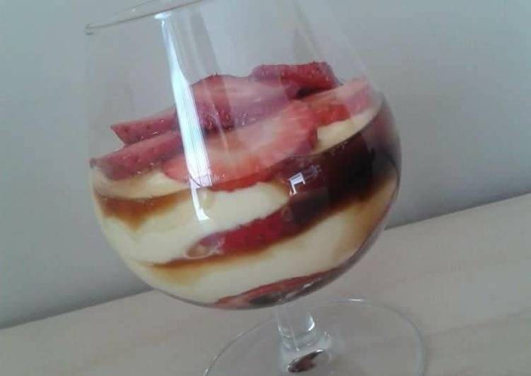 Recette: Tiramisu fraise mascarpone vinaigre balsamique