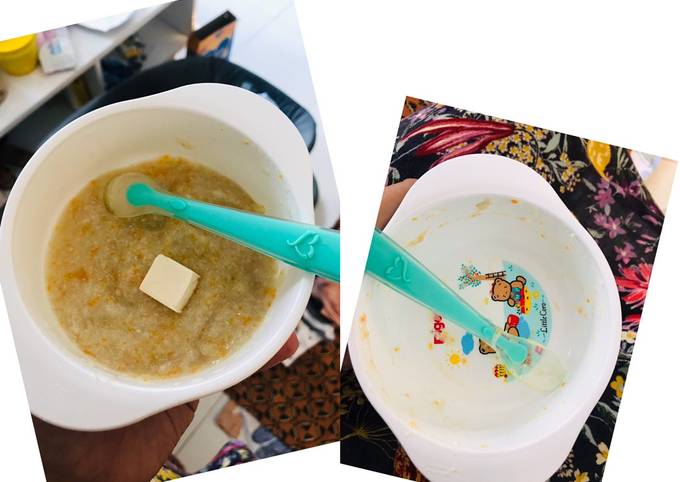 Mpasi/Mpsufor 6bulan (Bubur Ayam wortel) #Day1