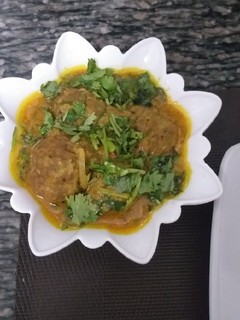 A picture of Meatball curry in coconut #ThemeChallenge.