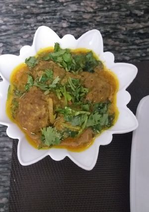 A picture of Meatball curry in coconut #ThemeChallenge.