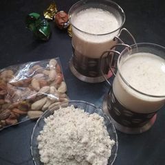 A picture of Homemade powder with milk.