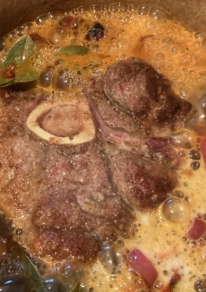 A picture of California Farm Beef Shank in Beer Sauce.