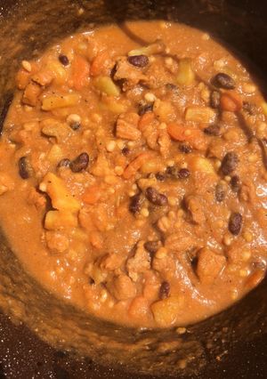 Babpörkölt bográcsban recept fotója