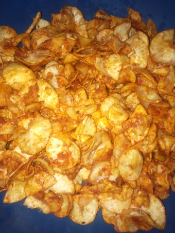 Cara Mudah Menyiapkan Resep Keripik singkong balado (pedas manis) yang Bikin Ngiler Anti Ribet, Bikin Ngiler