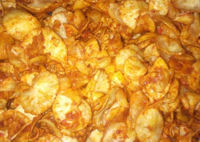 Keripik singkong balado (pedas manis)