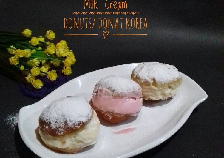 Korean Street food/ Milk Cream Donuts/ Donat Korea /