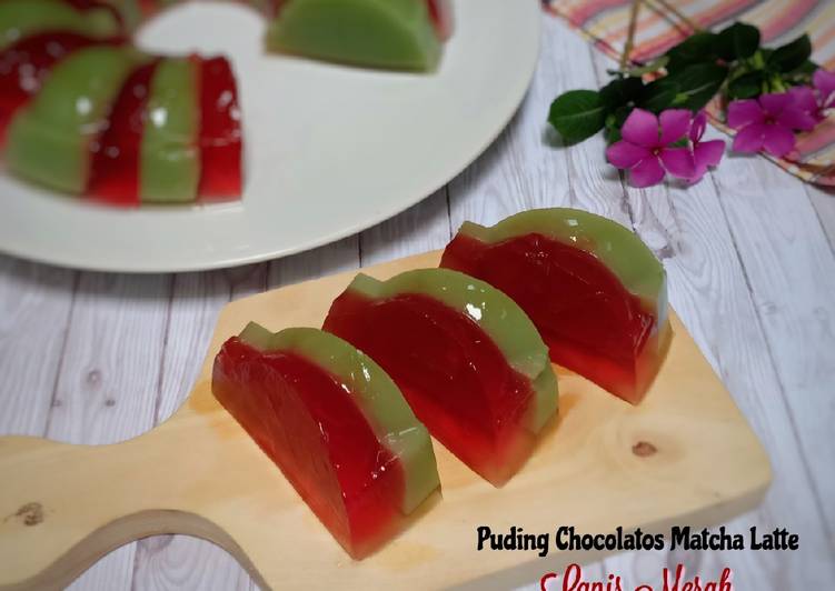 Puding Chocolatos Matcha Latte Lapis Merah