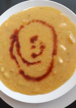 Una foto de Porotos con mazamorra