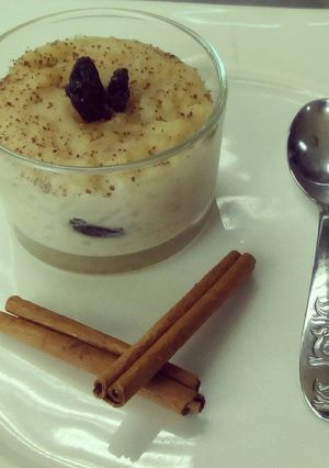Una foto de Arroz con leche de coco