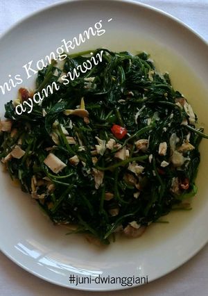 Foto resep Tumis kangkung - ayam suwir