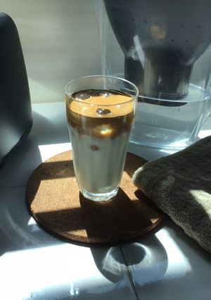 A picture of Whipped Coffee / Dalgona coffee (Iced) ☕️ 🧊 💗.