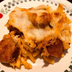 A picture of Smoked Sausage Taco Cheesy Mac & Cheese 🧀.
