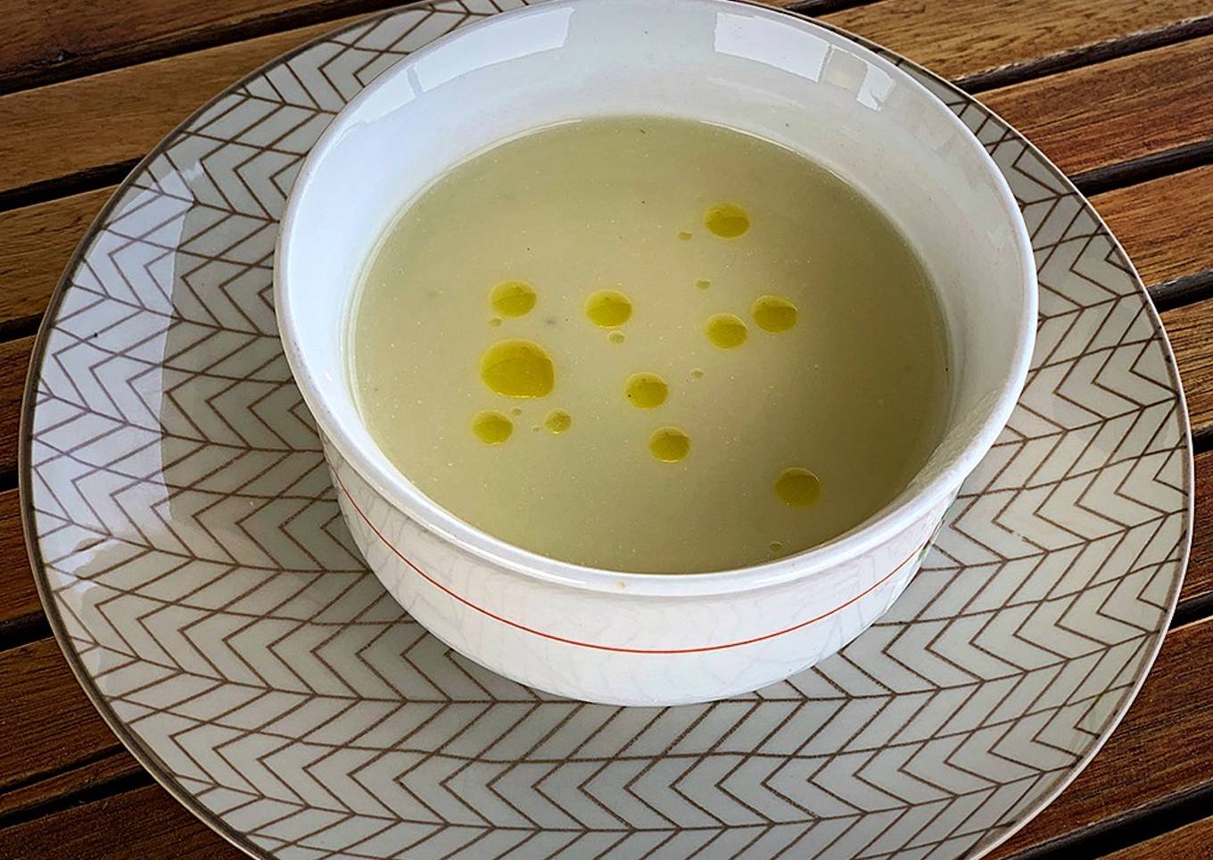Crema fría de puerros y pera