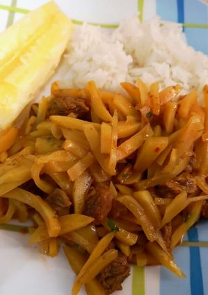 Una foto de Olluquitos con carne
