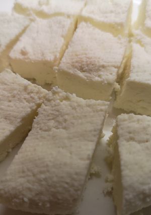A picture of Homemade paneer.