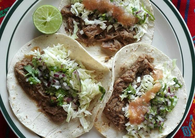 Tacos de Don Mike (barbacoa olla de lenta cocción)