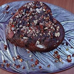 A picture of Dark chochlate heart brownie.