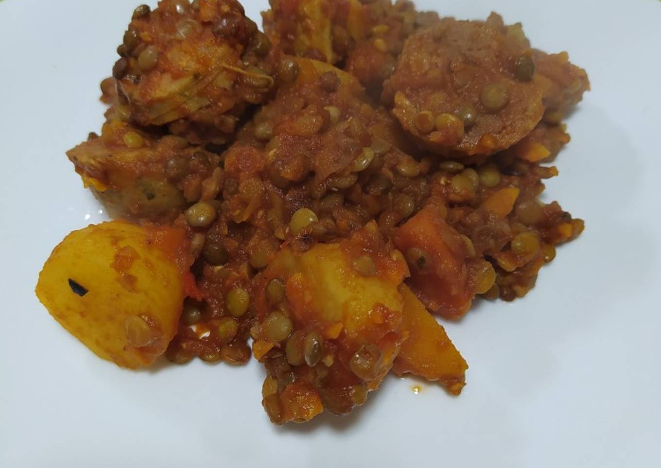 Guiso de lentejas para el frío