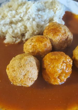 A picture of Chicken Meatballs in Chipotle Sauce.