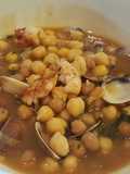 Garbanzos con langosta y almejas... rápidas
