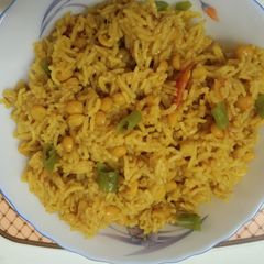 A picture of Chana Dal Cooked with Rice.