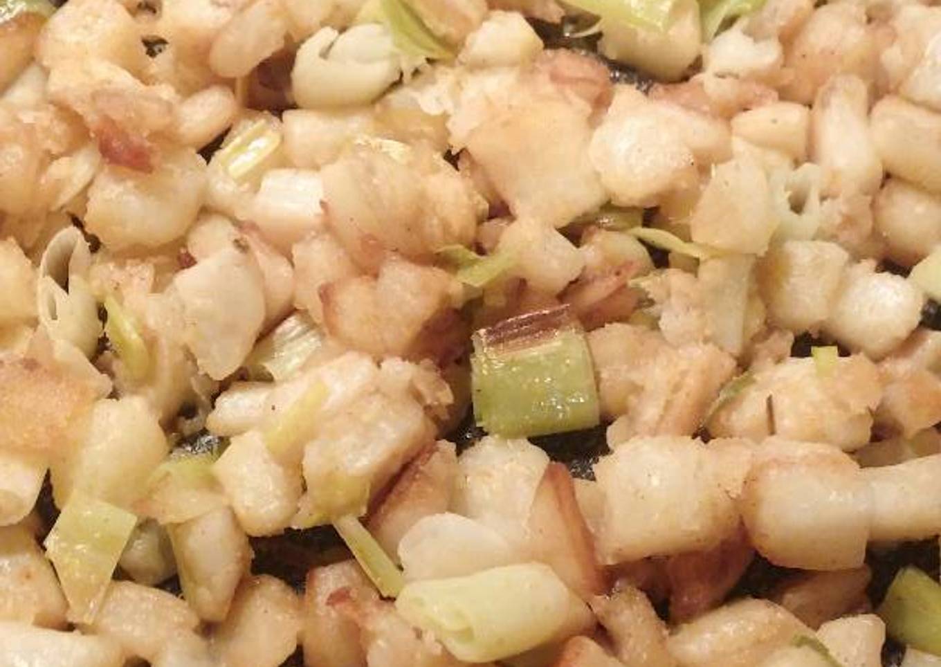 Fried Potatoes with Leeks