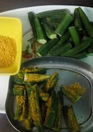 A picture of #हरे चटपटी भिंडी.