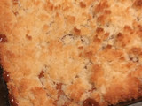 Torta o cuadraditos de coco y leche condensada con masa sable