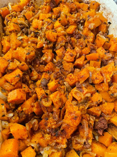 A picture of Sweet Potato Chorizo Hash.