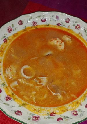 Foto principal de Sopa de marisco hecha en Thermomix (Familia Addams)