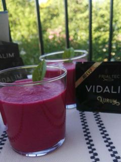 Una foto de Gazpacho de remolacha con Vidalim