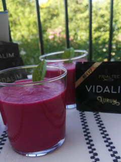 Una foto de Gazpacho de remolacha con Vidalim