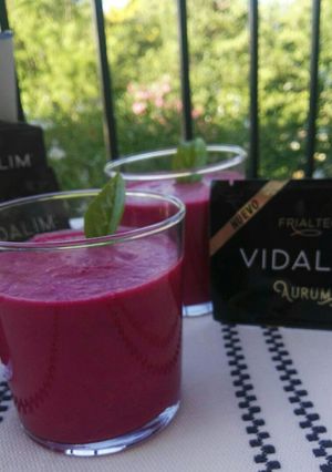 Una foto de Gazpacho de remolacha con Vidalim