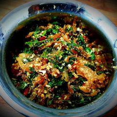 Ponnankanni Keerai Poriyal / Dwarf Copperleaf Stir fry A picture of Ponnankanni Keerai Poriyal / Dwarf Copperleaf Stir fry.