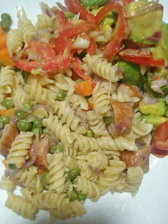 A picture of Macaroni with salad.