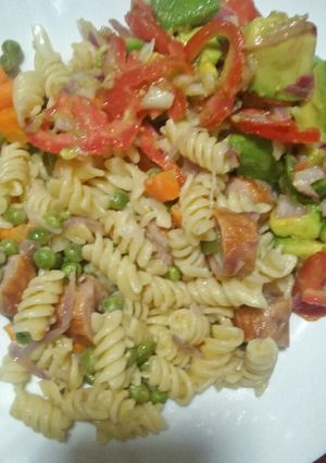 A picture of Macaroni with salad.