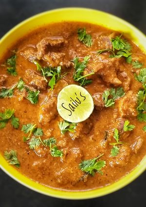A picture of Zero oil Mutton Curry.