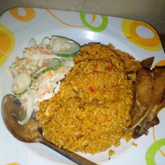 A picture of Smokey party jollof rice.