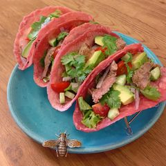 A picture of ★Pink cute flour tortilla（Tacos）★.