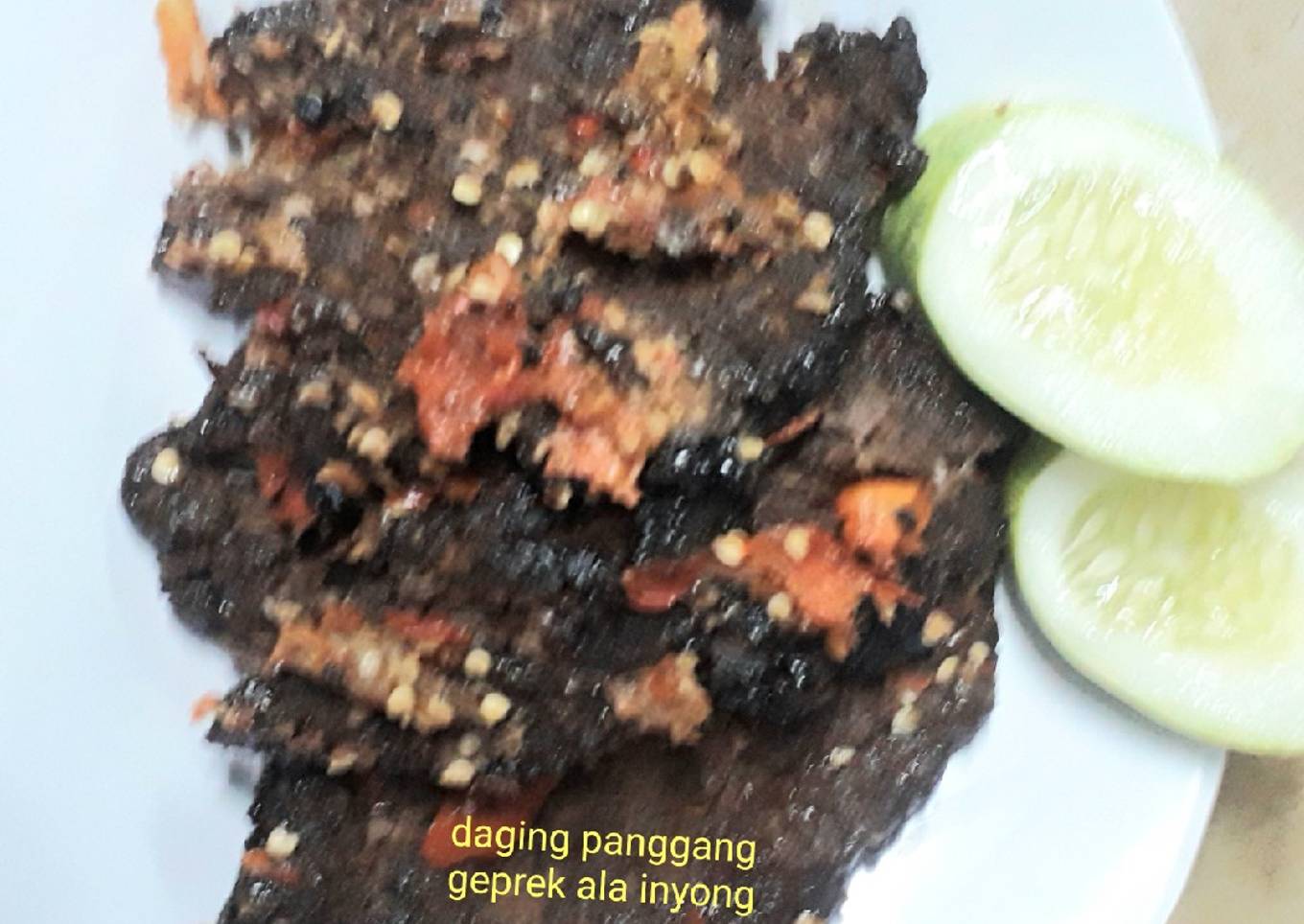 Daging sapi panggan geprek ala inyong