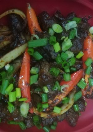 Gambar Hati lembu masak kicap berempah