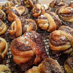 A picture of Kanelbullar — Swedish cinnamon buns.