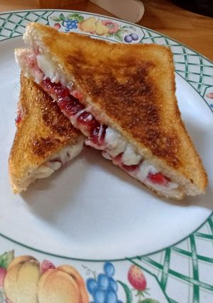 Φωτογραφία της συνταγής Grilled cheese sandwich με cranberry sauce