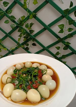 Foto resep Cah Kangkung Telur Puyuh