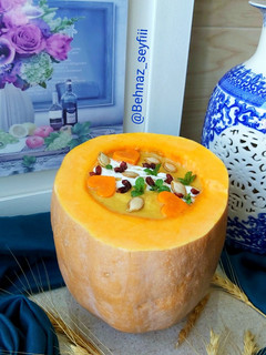 عکسی از دستور سوپ کدو حلوایی و هویج 🎃🥕
